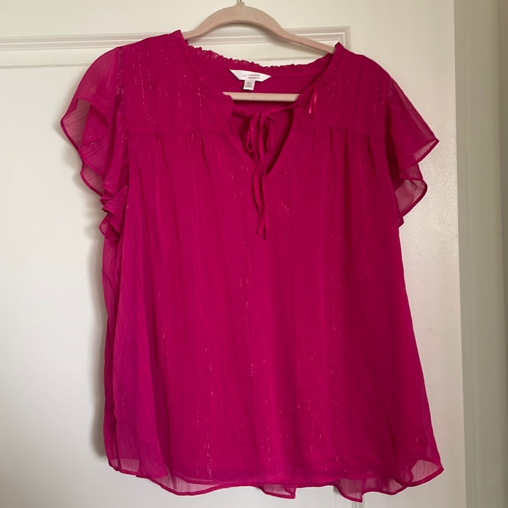 Lauren Conrad Pink Shimmer Blouse